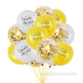 Multi Color Latex Fashion Round Standard Ballon 12 Zoll gedrucktes Roségold Happy New Year 2020 Set Lieferanten